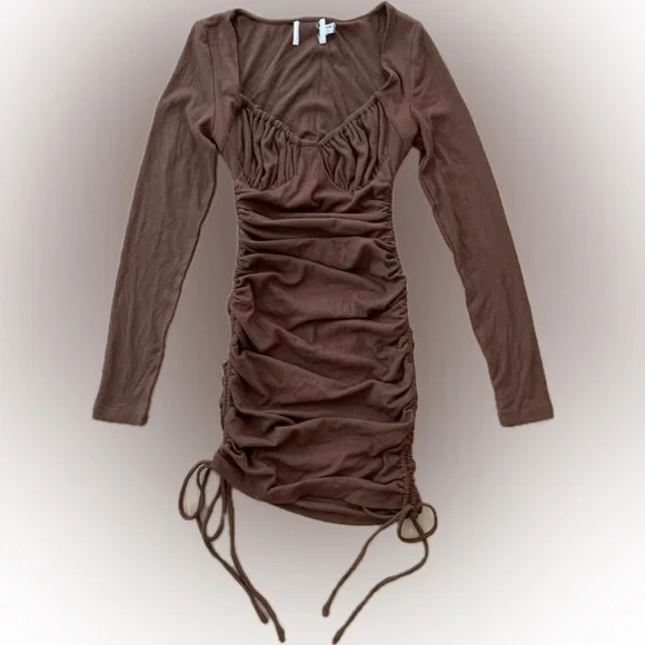 Princess Polly Ribbed Long Sleeve Body con Dress Size 4 - Picture 2 of 2